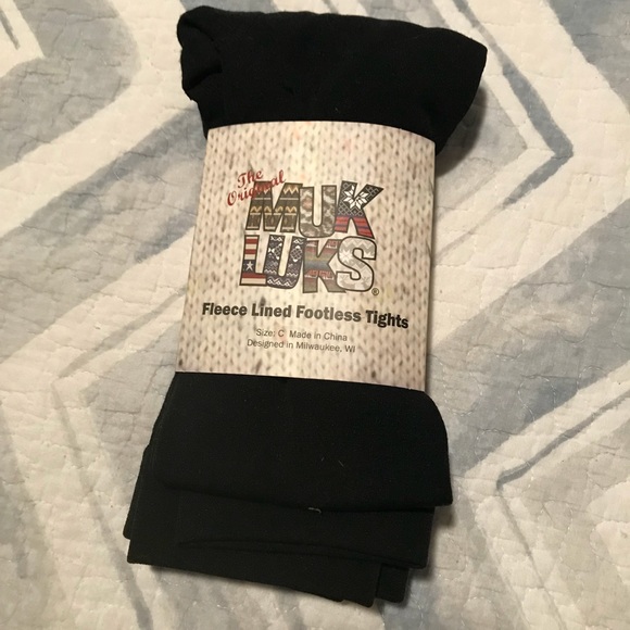 Muk Luks Accessories - Original MUK LUKS fleece footless tights Large (C)